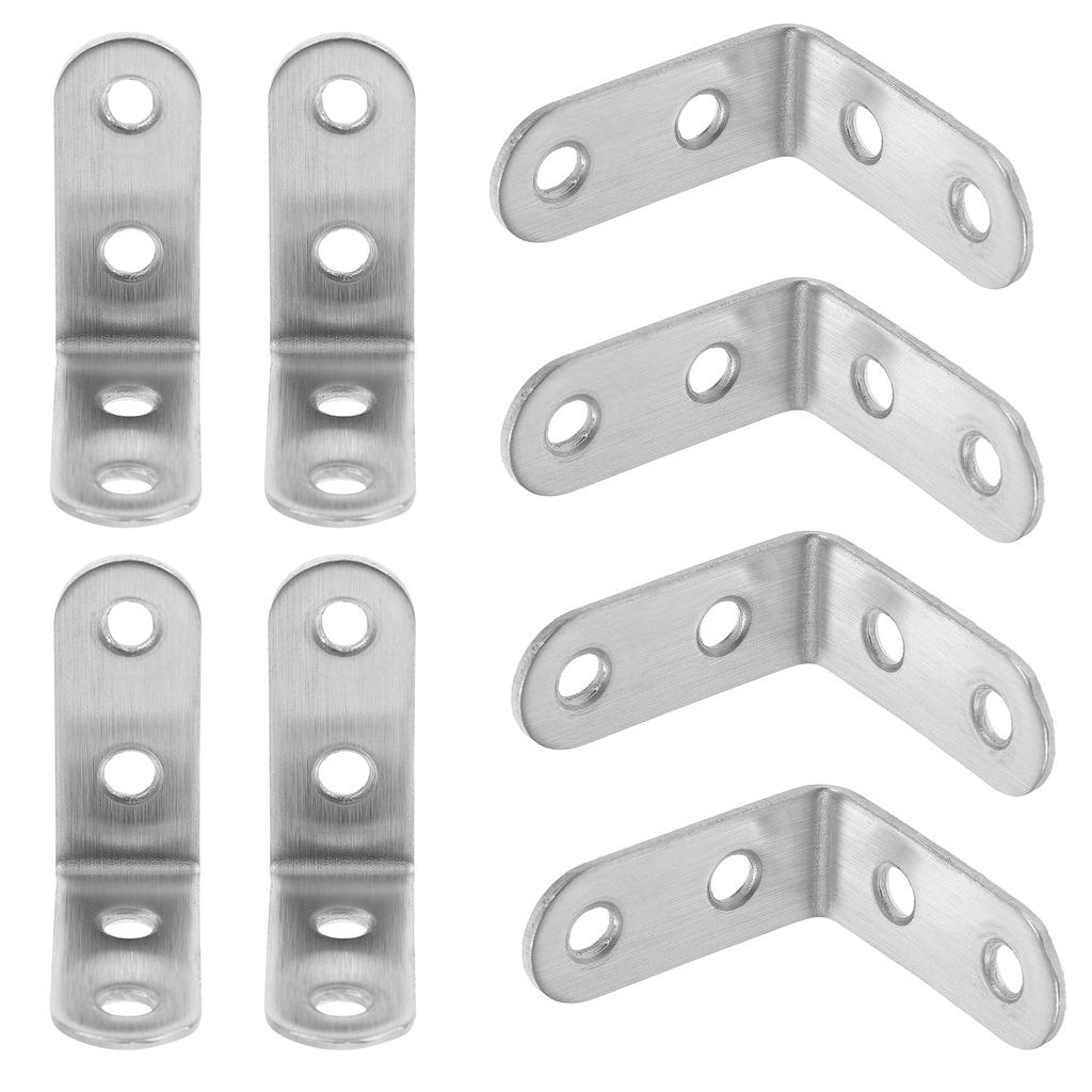 10 Pcs Wood Bracket Small Brackets Metal Shelf for Braces Cabinet Angle Stainless Steel Corner
