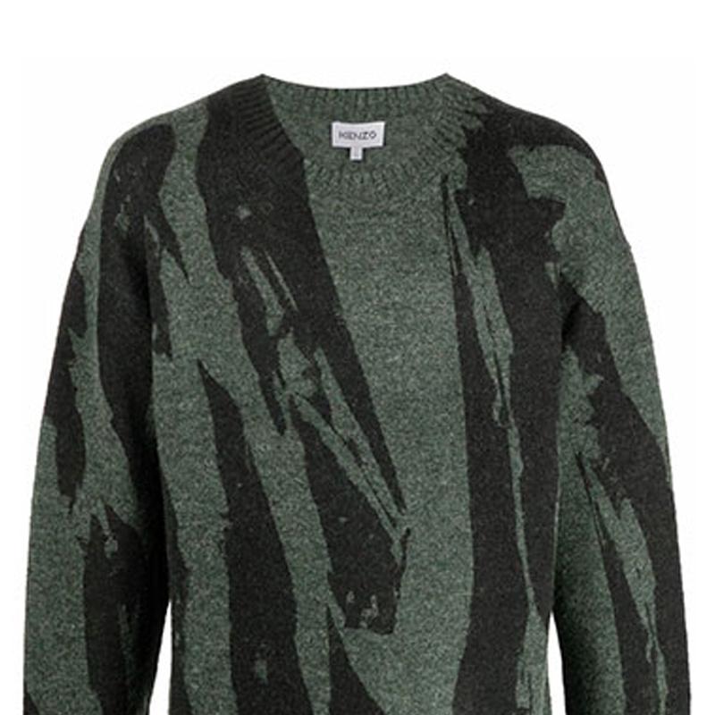 Kenzo Abstract-print Ribbed-trim Jumper FB65PU6053CE-51