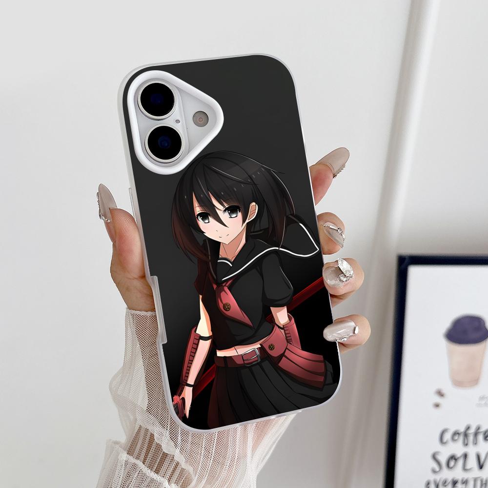 Akame Kurome Jelly Double layer White Mobile Phone Case for iPhone 17 16 15 14 13 12 11 Air Pro Max Plus Protective