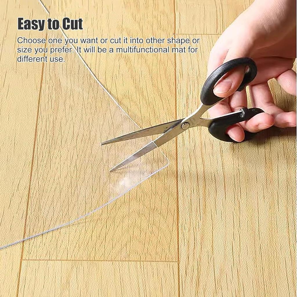 2 3 4 5 6 Ft Clear Floor Runner for Hardwood,Non Slip Vinyl Large Area Rug Protector Cover for Living Room Entryway Home Cuttable Plastic Carpet