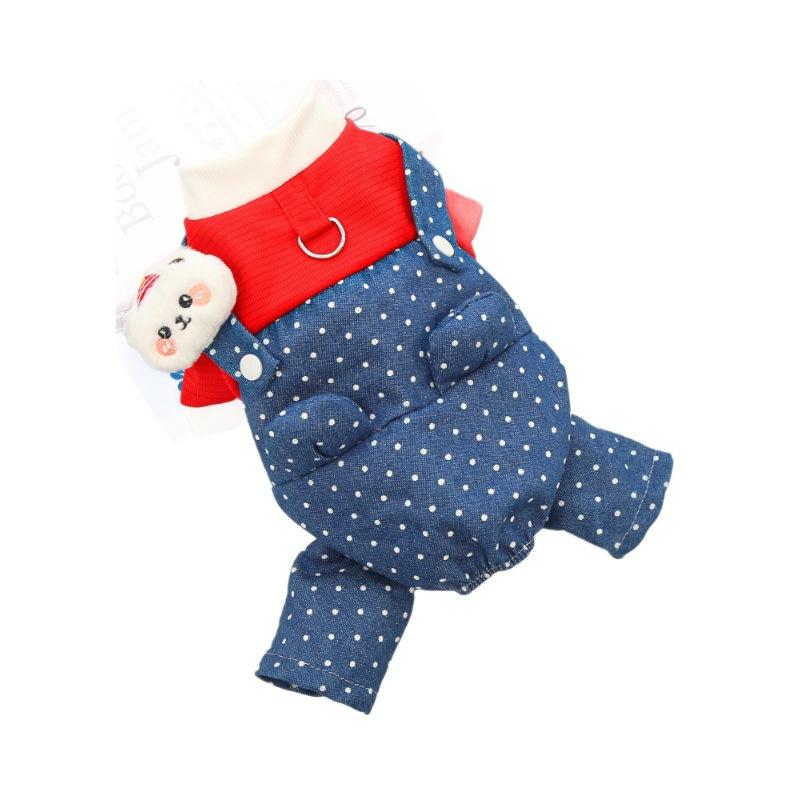 New Pet Dog Clothes, Decorated with Cowboy Cat Straps, Cat and Dog Clothes, Four-legged Coats, Dog Vests, Teddy Bichon Frises