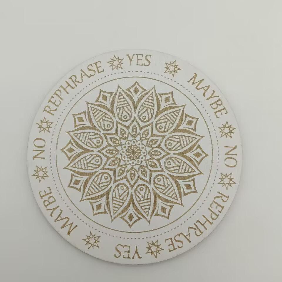 Black and White Seven-Star Array Wooden Energy Plate - Meditation and Home Decor