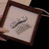 Silver Bow Hair Comb Bow Shape Updo Hair Comb Gifts Back-of-head Bun Hairbrush  Updo Styling