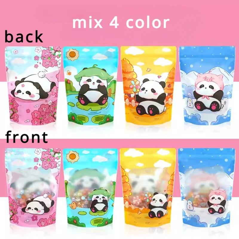 50 шт., милый мультяшный полупрозрачный смотровой пластиковый пакет для упаковки, утолщенный мешок для хранения печенья, закусок, конфет, самопровозглашенные подарочные пакеты A Mix 13x18+6cm