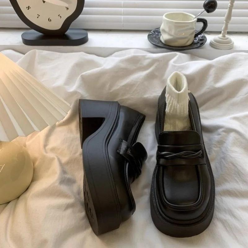 Fashion Japanese Style Girl's Mary Jane Shoes 2024 Autumn New Thick Heel Platform Women's Pumps Retro Round Toe College Uniform Shoes