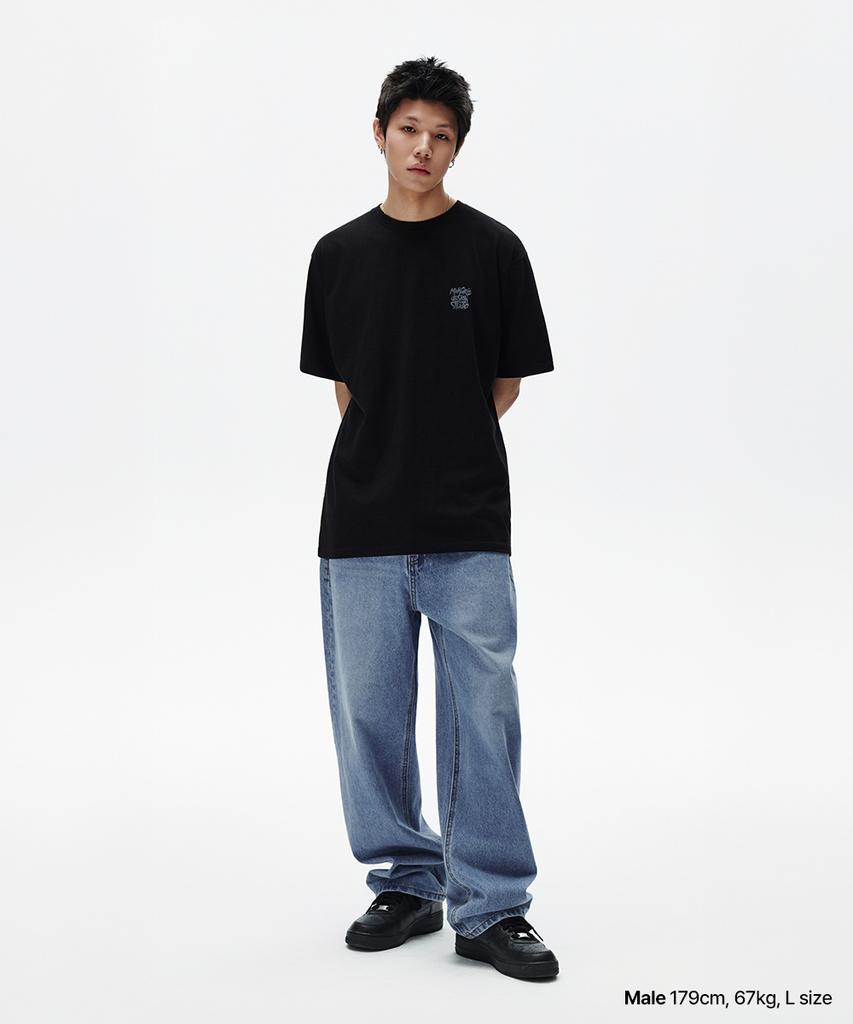 MAHAGRID Slash Logo Tee Black(Mg2Fmmt527A)
