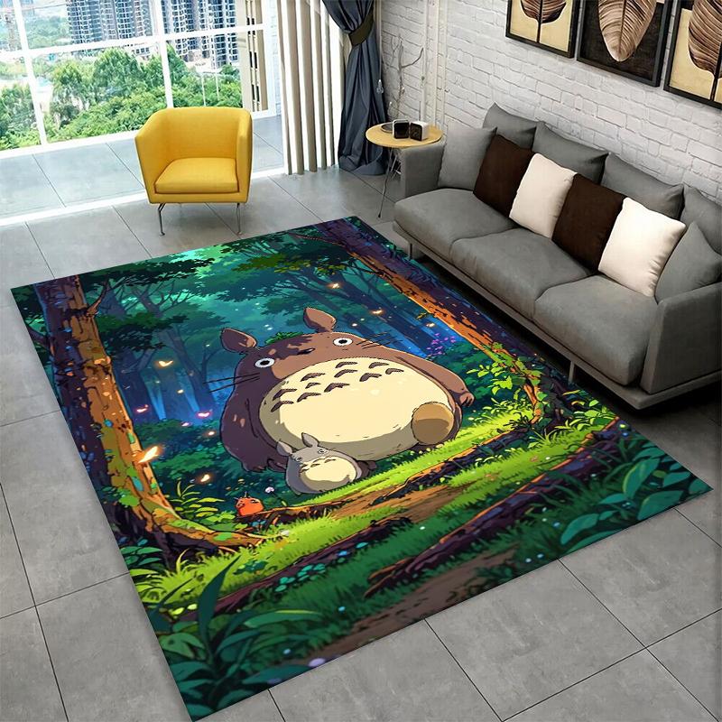Classic T-Totoro Cartoon Cute Carpet Rug for Playroom Bedroom Living Room Sofa Home Decor,kid Area Rug Non-slip Floor Mat Gift
