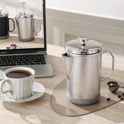 1000ml Stainless Steel Plunger Portable Coffee Kettle for Kitchen Home