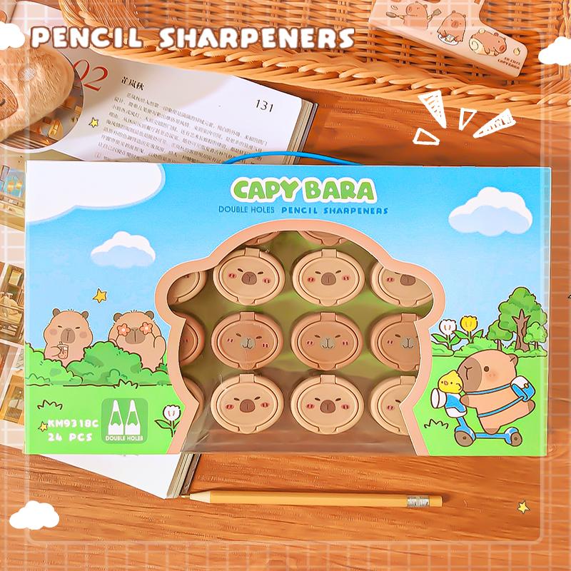Kawaii Stationery Supplies Bar Teacher Accessories School Useful  Cute Capybara Pencil Sharpener Aesthetic School Supplies