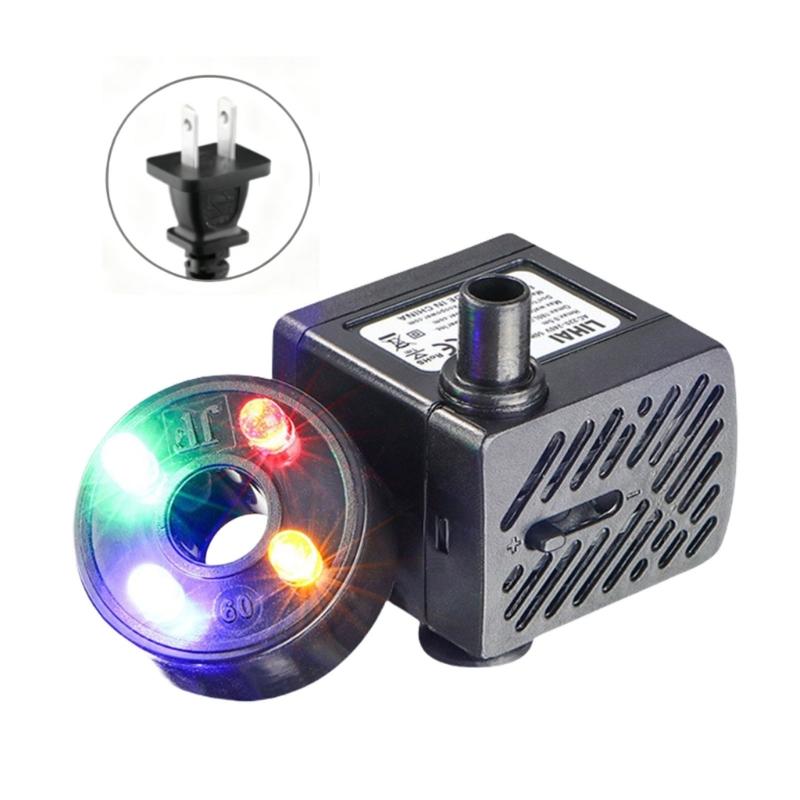 

Aquarium Water Pumps 110V With 4 LED Lights Submersible Filter For Fish Tanks Fountain Pond ABS Durable Quiet Operations 1