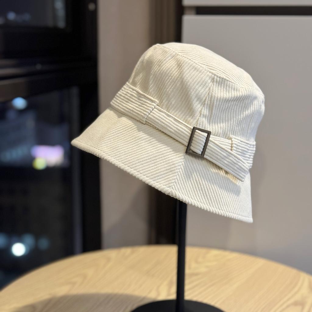 Autumn and Winter Corduroy Casual Versatile Face Showing Small New Women's Basin Hat Elegant Outdoor Travel