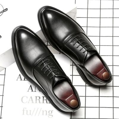 British Pointed Toe Mens Dress Shoes Fashion Casual Leather Shoes Black Big Size Formal Shoes