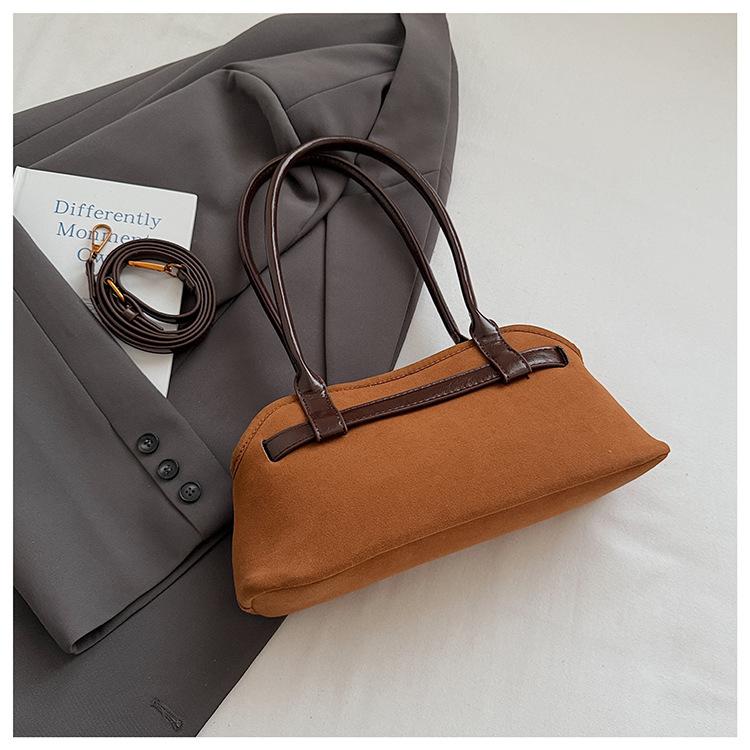 This year's popular suede handbag women's 2025 autumn new Korean version niche belt buckle shoulder messenger bag