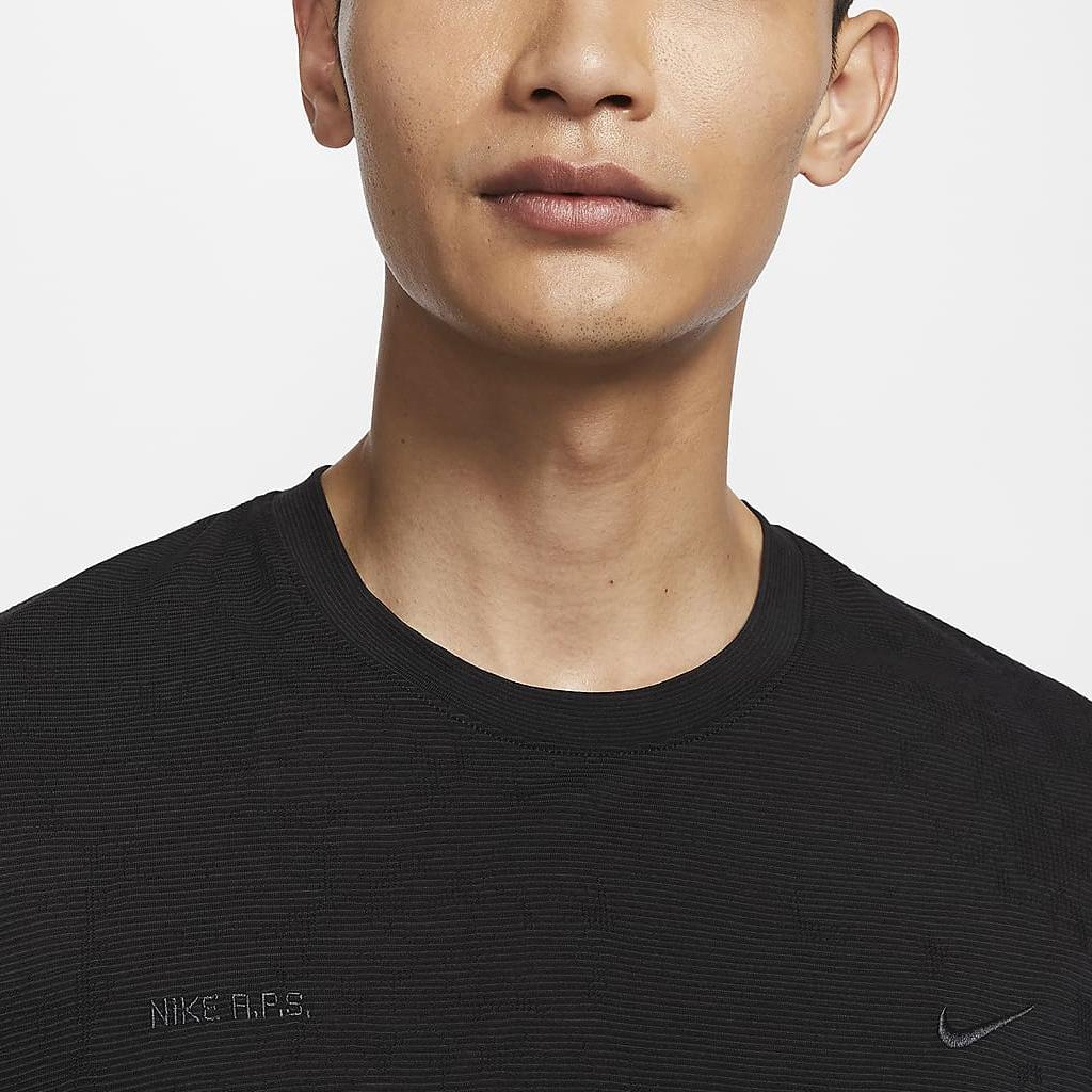 Nike Dri-FIT ADV Axis Performance System Einfarbig Rundhals Schnelltrocknend Vielseitig Langarm T-Shirt Herren Oberteile Schwarz FZ0992010