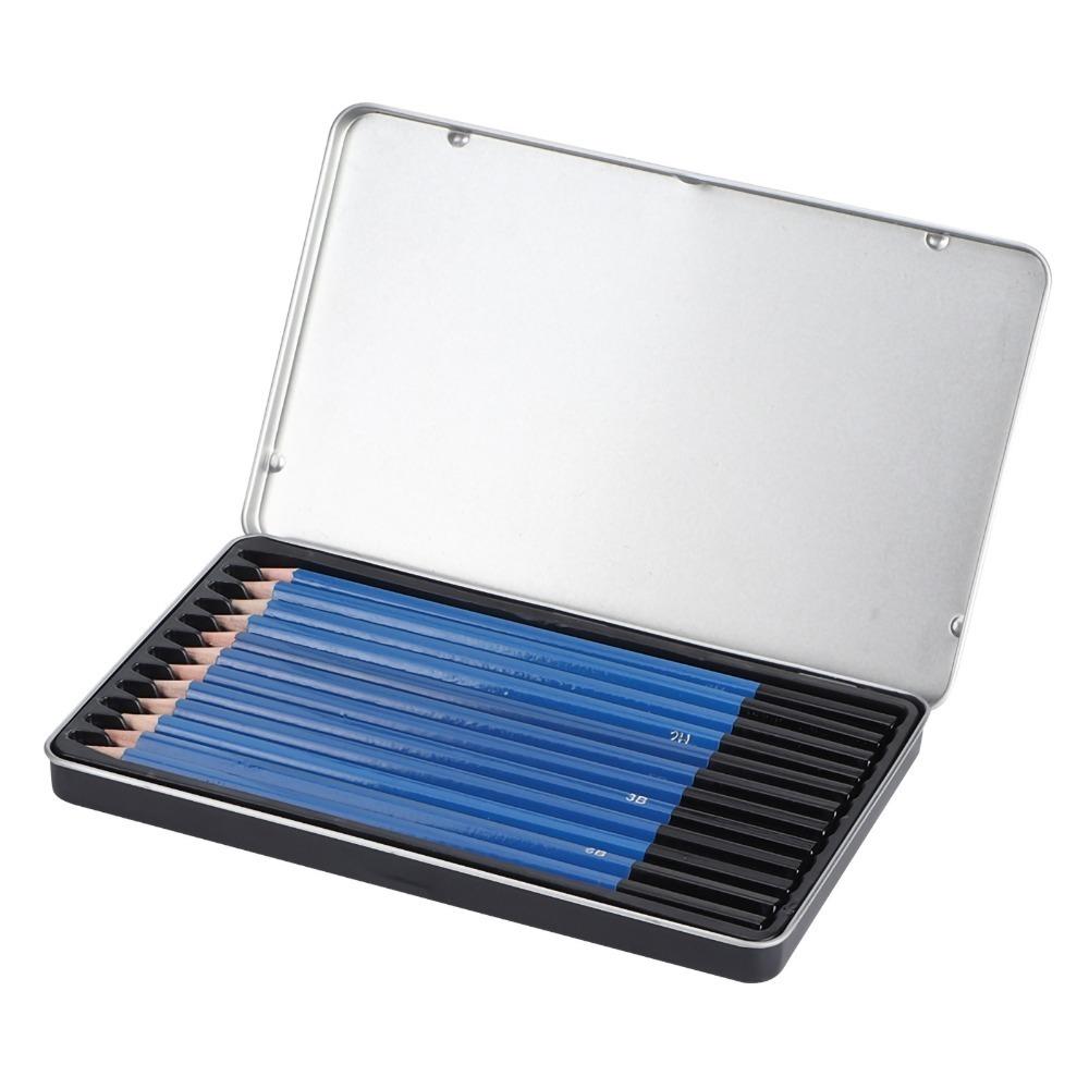 12PCS 7.48×4.53×0.55in Art Drawing Pencils Graphite Sketching Tools Engineering Drafting Sketch Pencil