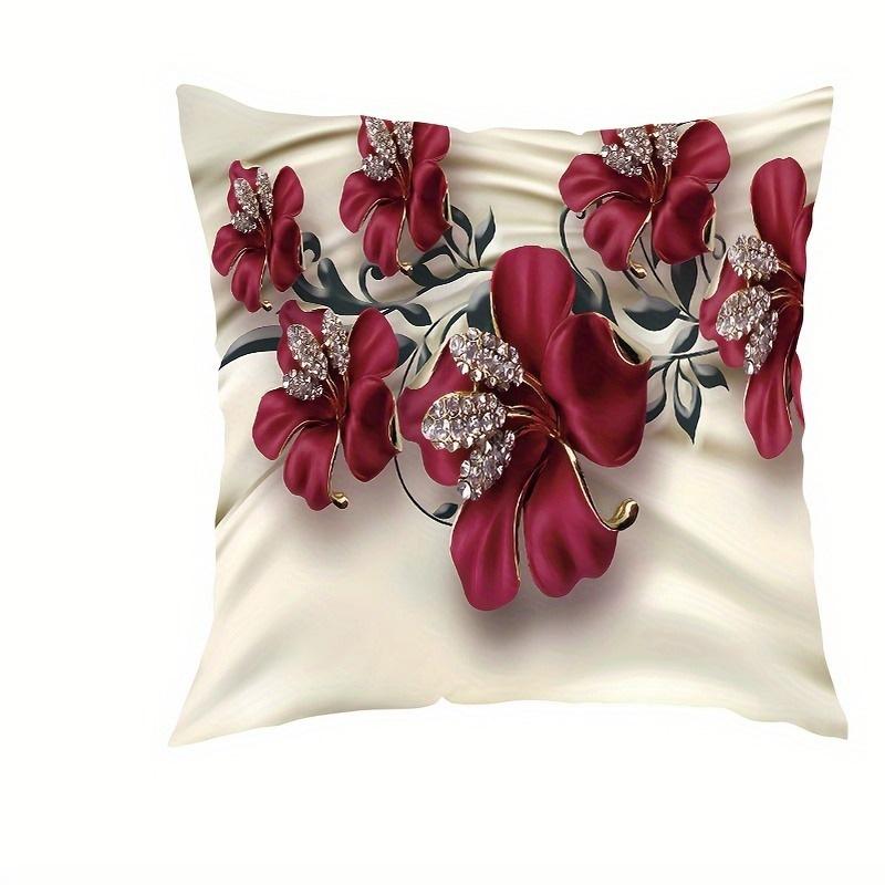 Home Decor Floral Patterns Orchids Vase Designs Pattern Cushion Cover Suitable for Sofa Bedroom Car Pillow Cover