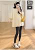 2025 Spring Fashion Plus Size Maternity T-Shirt: Trendy Loose-Fit, Casual, Three-Quarter Sleeve for Moms