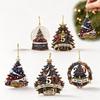 Patriotic Acrylic Christmas Tree Ornament for USA 0th Anniversary, Red Blue Holiday Decoration, Commemorative Gift
