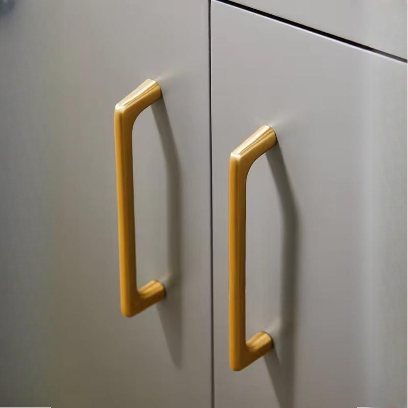Moderne minimalistische Griffe Schrankkommoden Messinggold Schranktürgriffe Schrank Schubladenknöpfe Küchenmöbelbeschläge
