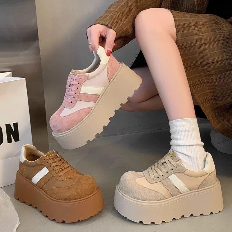 Muffin platform dad shoes women's 2025 new spring and autumn season small man height increase moral training shoes versatile casual sports shoes