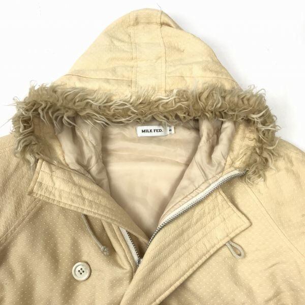 Milkfed Fur Hooded Blouson Coat Yellow Beige Men's S(USED)