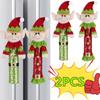 Ny 2/1 st Jul Kylskåpshandtagsskydd Tyg Tomte Tomte Mikrovågsugn Kök Kylskåpsdörrhandtagsskydd Juldekorationer Hem