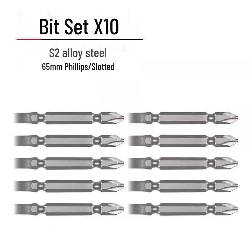 Pointed PH1/PH3 Magnetic Double-Ended Phillips Bit, High Hardness, S2 Alloy Steel Electric Screwdriver.