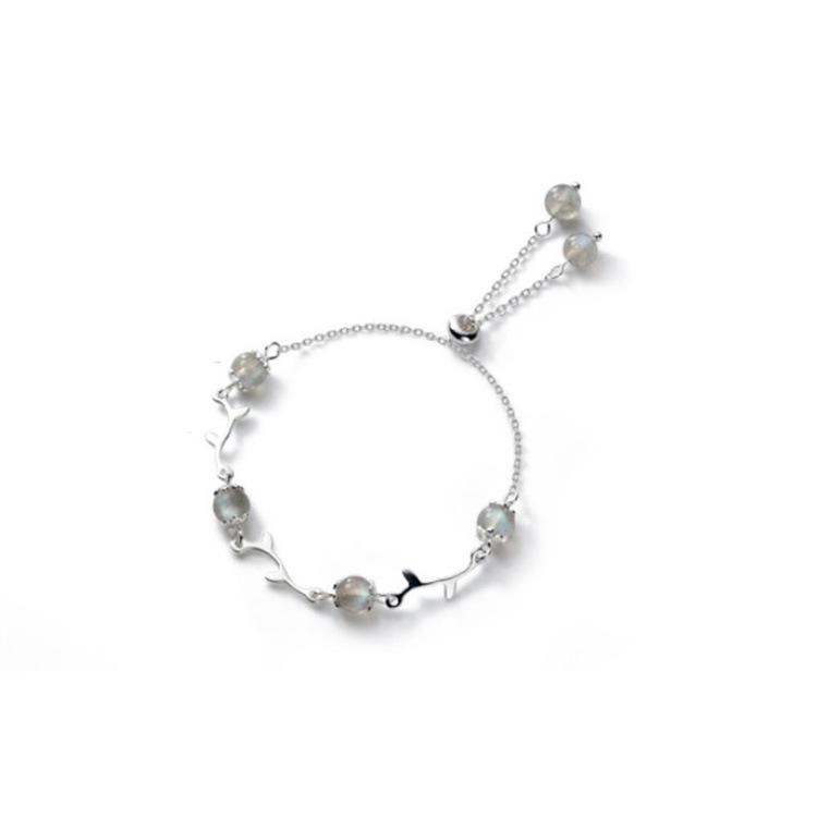 Minimalist S925 Sterling Silver White Gold-Plated Bracelet for Girls - Elegant Bestie Jewelry