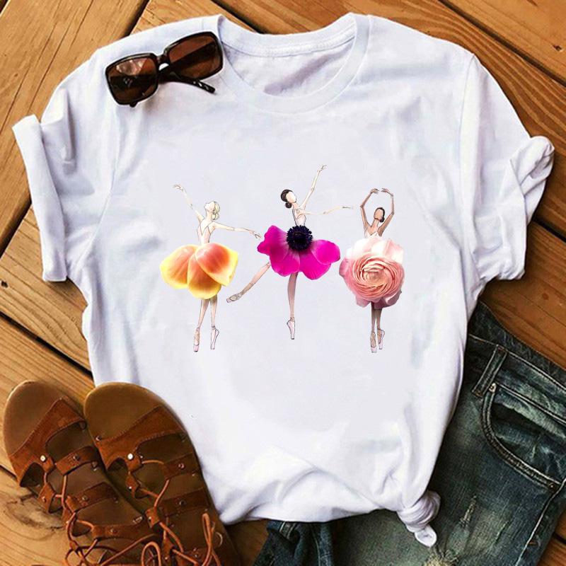 Fashion Flowers Red Rose Skirt Print T-shirt Women T Shirt Femme Harajuku Shorts Sleeves Shirt Summmer Tops Tshirt
