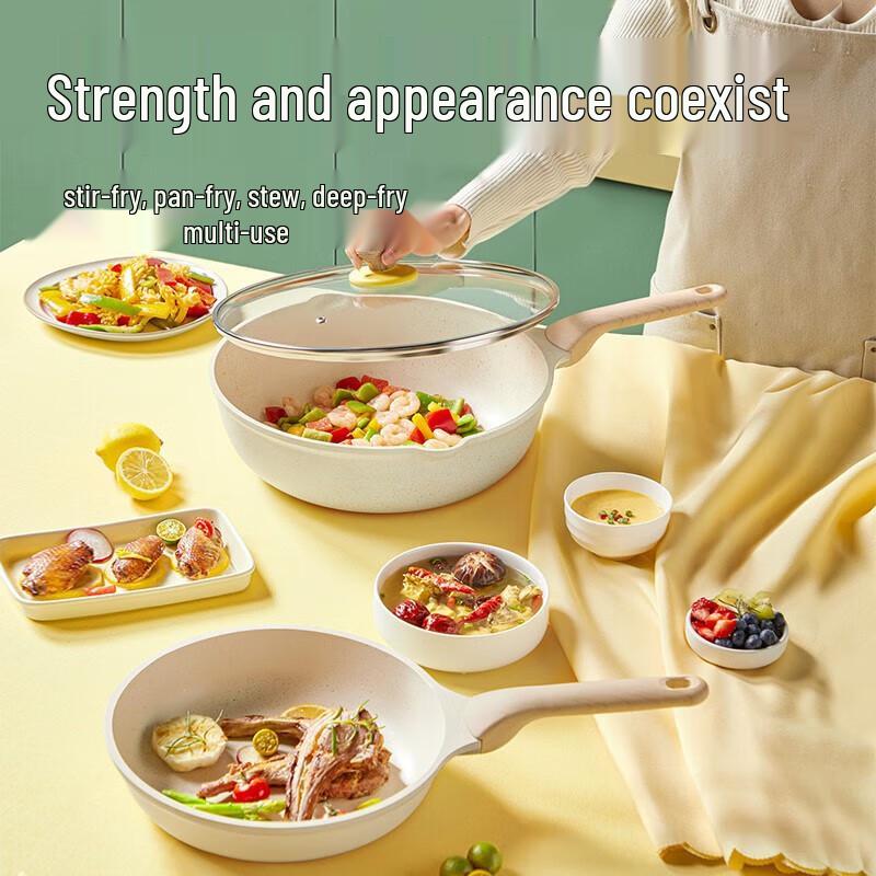 Chuidahuang White Non-stick Stir-fry Pan