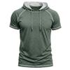 Men’s Shirts Short Sleeves Hooded T-shirts Fitness Tops Summer Casual Wear Pullover Hoodie