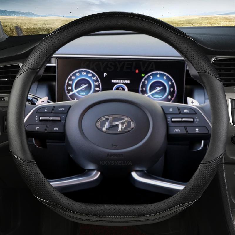 Auto Lenkradabdeckung Leder 38cm Für Hyundai Tucson 2022 NX4 Elantra Sonata 10. 2022 Auto Zubehör