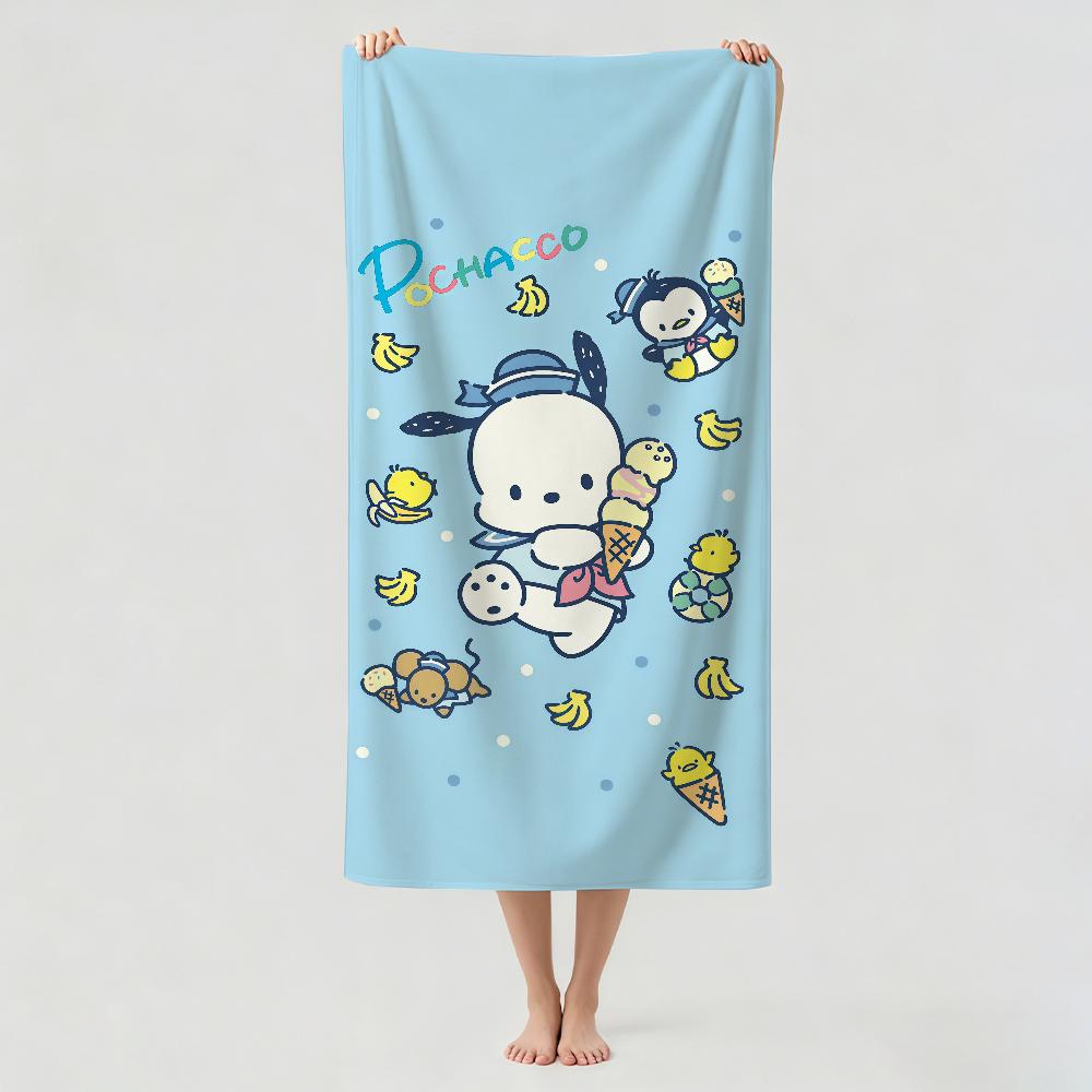 Cartoon cute P-Pochacco Towel Drying Bath Towel Applicable To Light Swimming Camping Yoga Beach Out