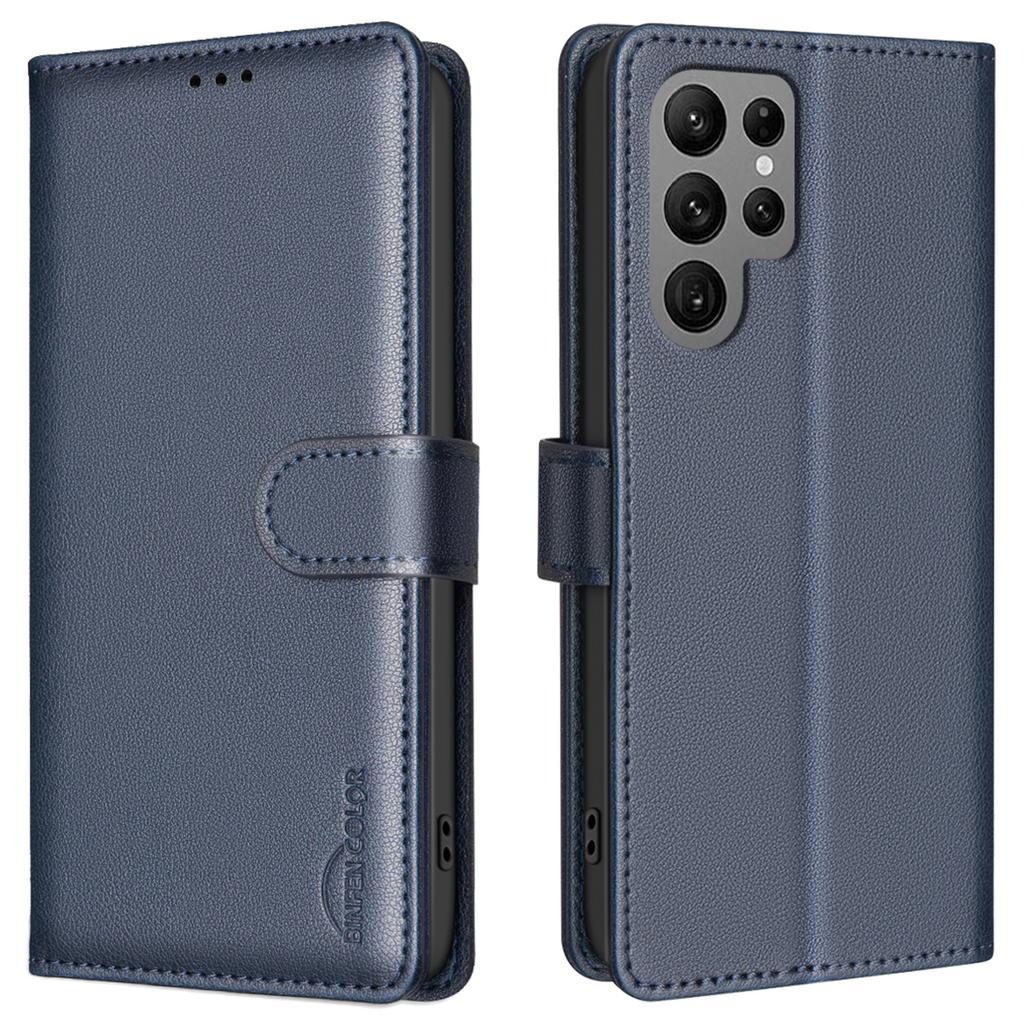 BINFEN COLOR BF32 For Samsung Galaxy S25 Ultra Leather Case Wallet RFID Blocking Phone Cover