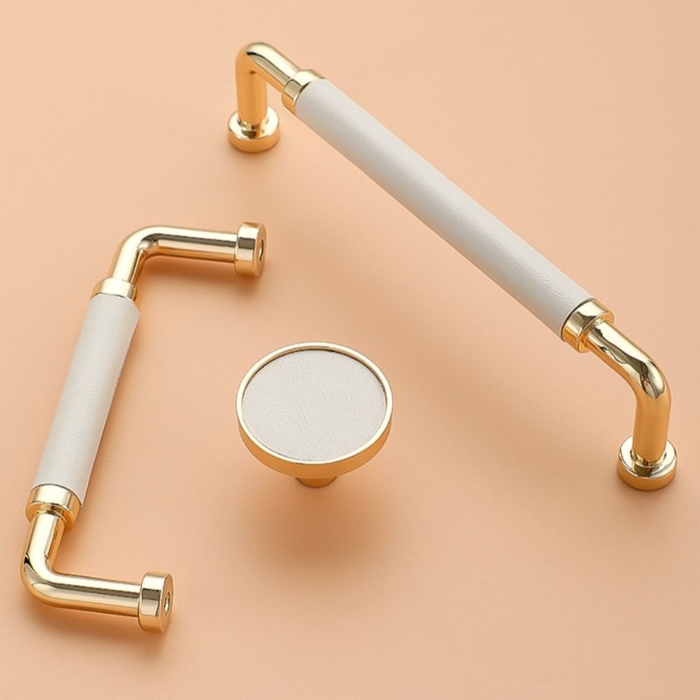 Nordic Leather Hardware Handle Zinc Alloy Cabinet Drawer Knobs Wardrobe Door Handles Multipurpose