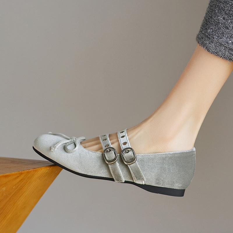 

Four Seasons Wear Cowhide Women s Single Shoes New Casual Lazy Shoes Women s Low Top Shallow Mouth Low Heel Comfortable Soft Leather Single Shoes 39 серый