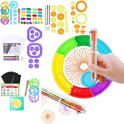 Geometrie Zeichenschablonen Set Malvorlage Kunsthandwerk Kreative Kinder Lernspielzeug Vielfalt von Blumen Lineal 1ml
