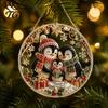 Textured Bead Art Kit Christmas Faux Diamond Ornament Kit, Santa Angel Sun Catcher DIY Acrylic Stress Free Creative Hobby Round Board, 3D Craft