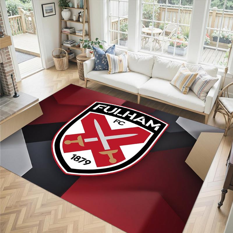 Fulham Football Design Crystal Velvet Carpet Cozy Non?Slip Printed Rug For Bedroom Living Room Entrance