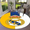 Real Madrid CF Runder Teppich, Teppich für Wohnzimmer Schlafzimmer Sofa Spielzimmer Dekor, Rutschfeste Bodenmatte