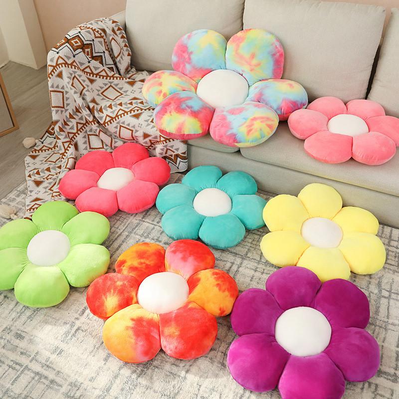 Mixed Colorful Flower Cushion Plush Toy Cushion Girl Office Comfortable Mat Gift
