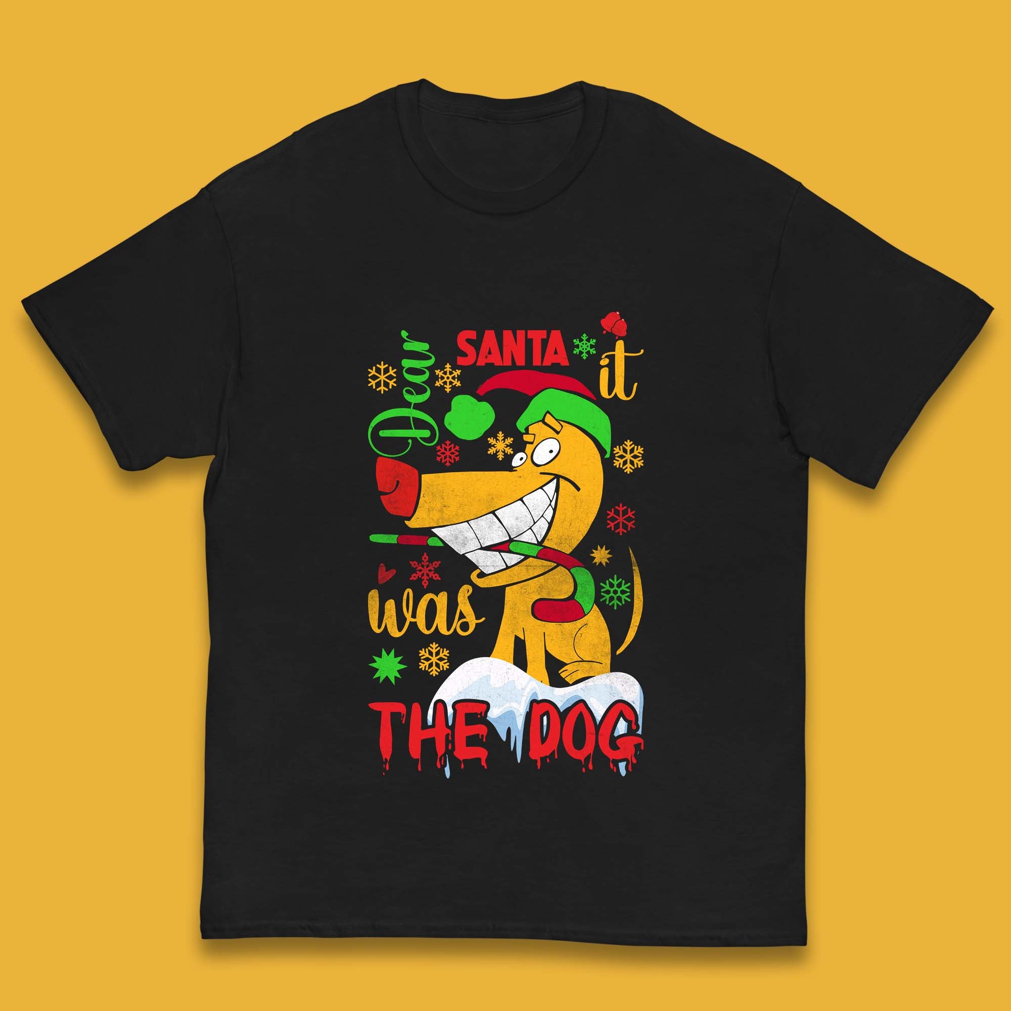 Dear Santa It Was The Dog Christmas Dog Kids T Shirt 100