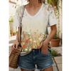New Colorful Plaid Patchwork 3D Print T-Shirts Women's V-Neck Short Sleeve T Shirt Y2k Harajuku Tees Casual Tops Female Clothing