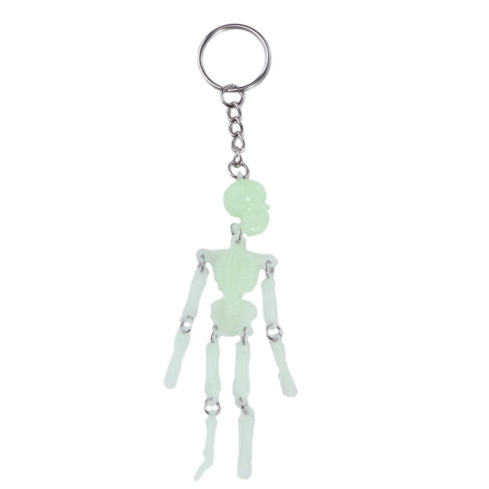 Fashion Punk Skull Multi-joint Car Keychains Skeleton Keyring Skull Keychain Luminous Keyring