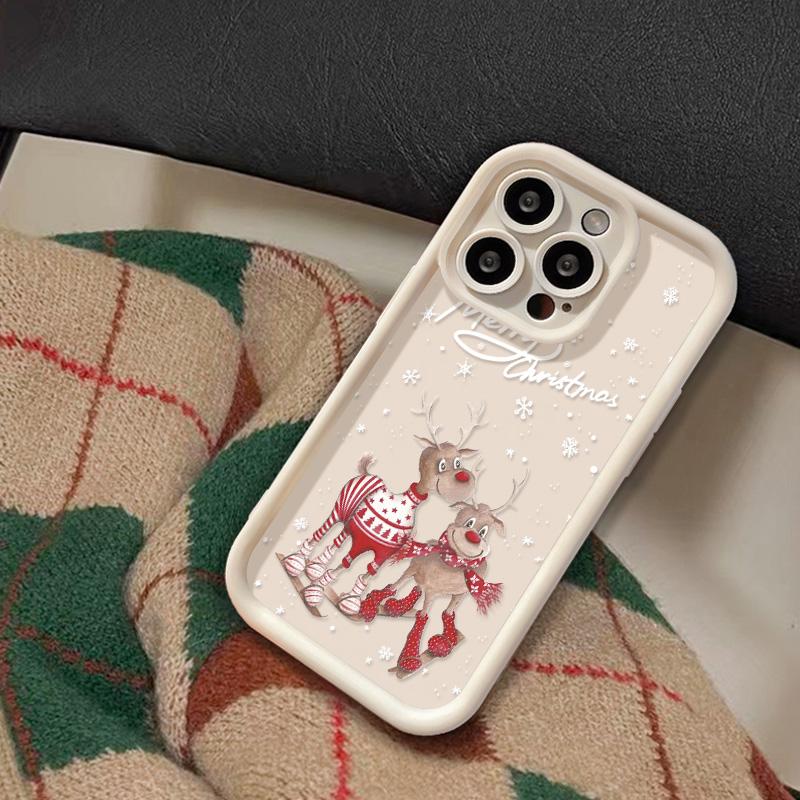 Christmas Phone Case for iPhone 11 13 12 14 15 16 Pro Max XR XS Samsung A15 A55 A05 Redmi 12 13C OPPO A16 A18 A60 Reno 11 Vivo Y17S Y12 Infinix Note