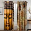 Stone Indian Buddha Statue Zen Lotus Cheap 2 Pieces Thin Window Curtains for Living Room Bedroom Decor Two Drape