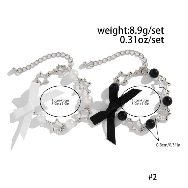 Schleifenquasten-Armband mit Kunstperlen-Akzent Modisches Schleifenquasten-Armband für Mädchen Zeigt Anmut