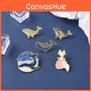 Stylish Ocean Series Cat Whale Brooch Metal Badge Unique Animal Pin For All