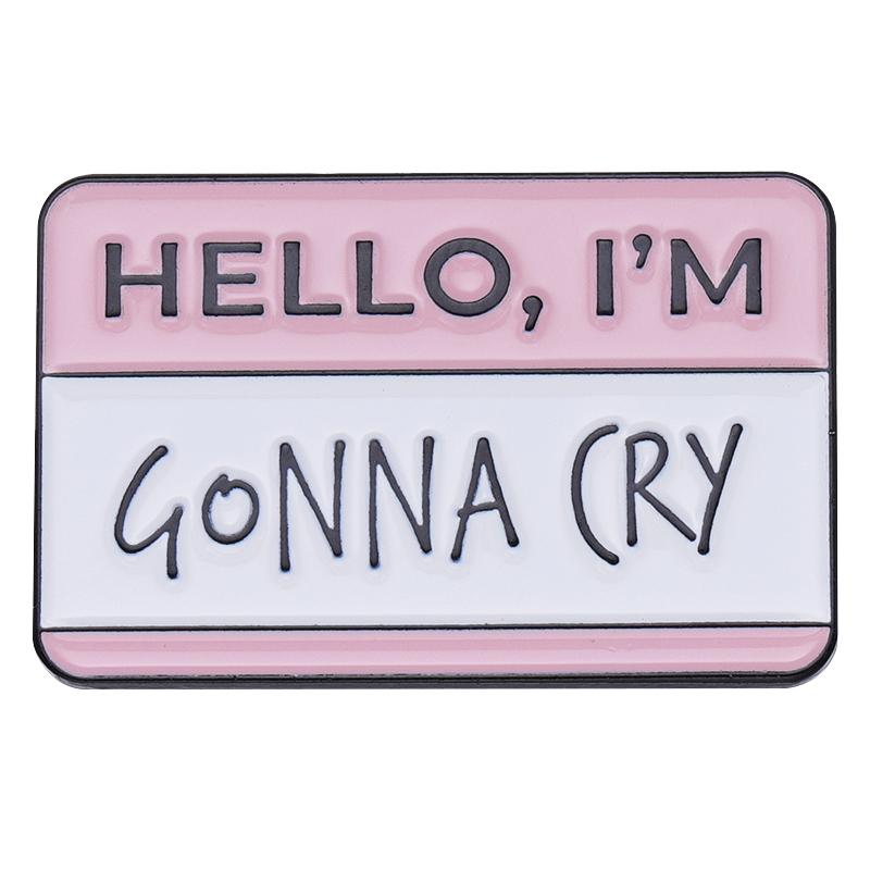 HELLO I'M AWESOME Enamel Pins Custom My Name Is Trouble Better Than You Brooch Lapel Badge Funny Dialog Box Slogan Jewelry