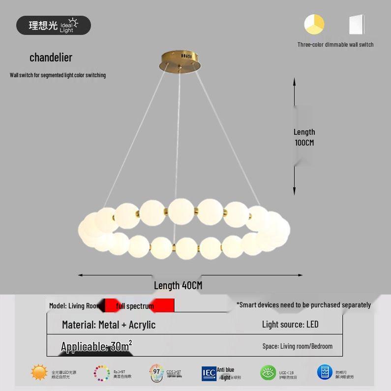 Italian Cream Minimalist LED Pendant Lamp for Living Room and Stairwell